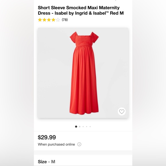 Isabel maternity red dress NWT - Picture 2 of 4